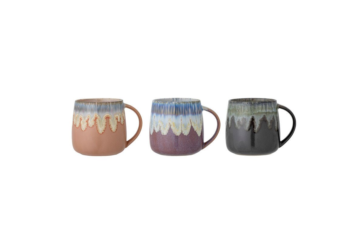 Luxusbetten24 Aurea Becher Set 3er Rose aus Steingut