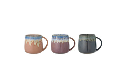 Luxusbetten24 Aurea Becher Set 3er Rose aus Steingut