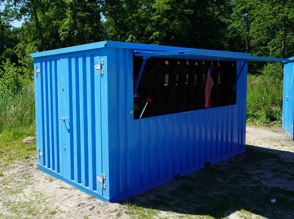 Conteneur Bar XL Demontierbar 3×2 m Blau RAL 5015 Modul