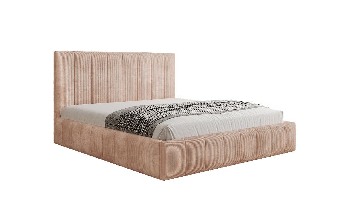 Designer Polsterbett Maja in Cord mit Stauraum