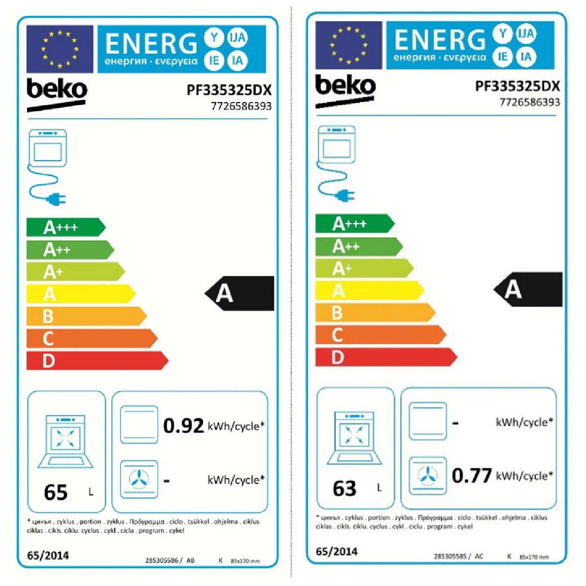 Beko PF335325DX Cocina Inoxidable 7 Fuegos Gas y 3 Hornos