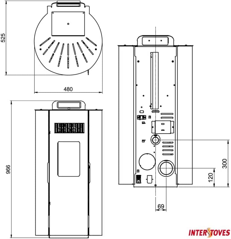 INDUSTRIA DE LA ESTUFA BBRKU Estufa de Pellets con WiFi