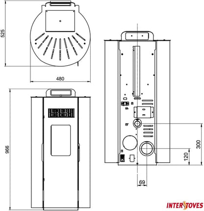 INDUSTRIA DE LA ESTUFA BBRKU Estufa de Pellets con WiFi