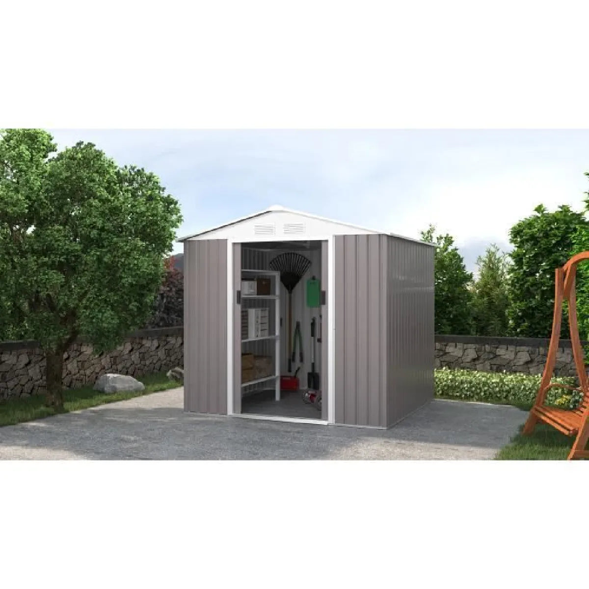 Archer Cobertizo De Jardín Metal Taupe 2.13x1.91x1.95m - 4.07m²