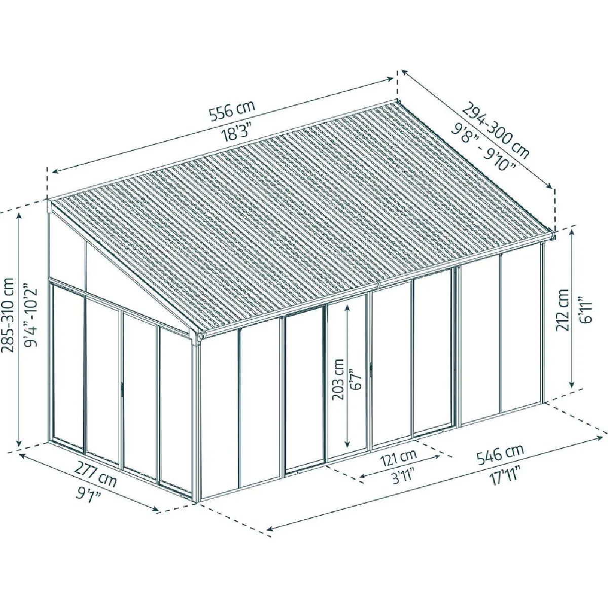 Canopia By Palram Extensión Adosada 703990 Pergola Aluminio Anthracite