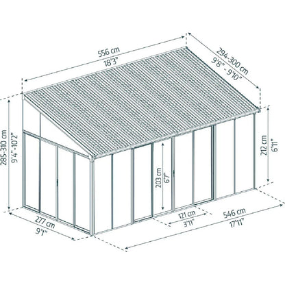 Canopia By Palram Extensión Adosada 703990 Pergola Aluminio Anthracite