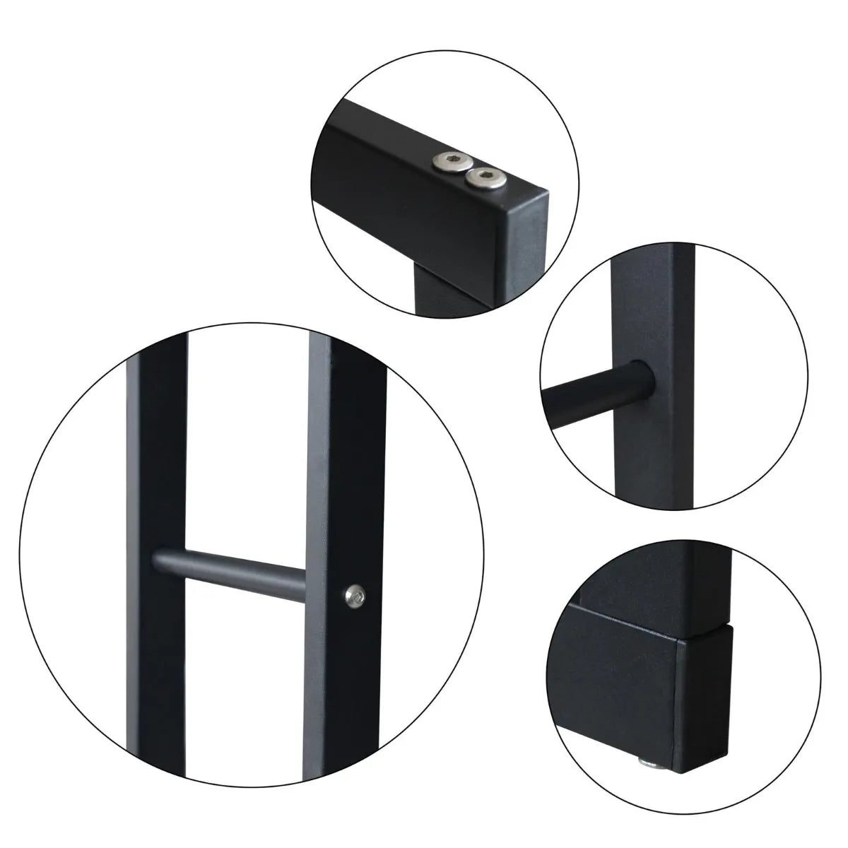 Bcelec Rack de Madera Acero Negro 80x60x25 cm