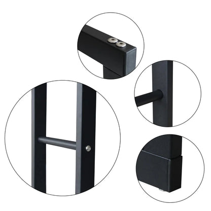 Bcelec Rack de Madera Acero Negro 80x60x25 cm