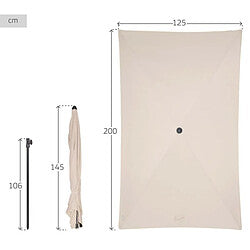 Aktive Parasol Rectangular UV30 Crema 200×125 cm