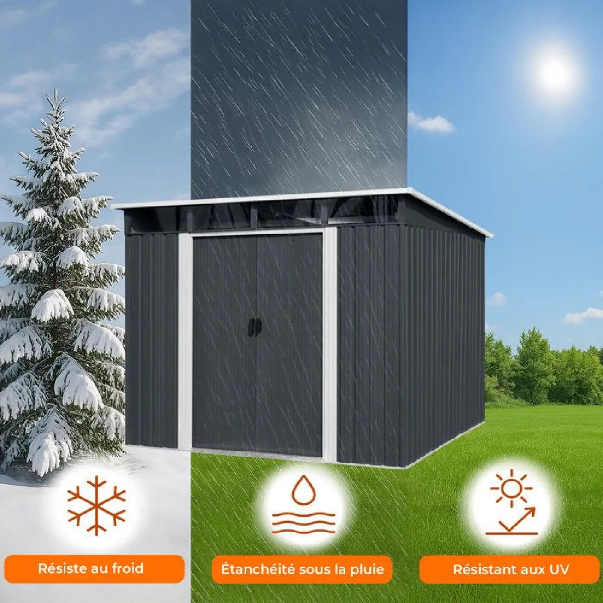 Abri de Jardin Acier Gris Anthracite MKR00000010743