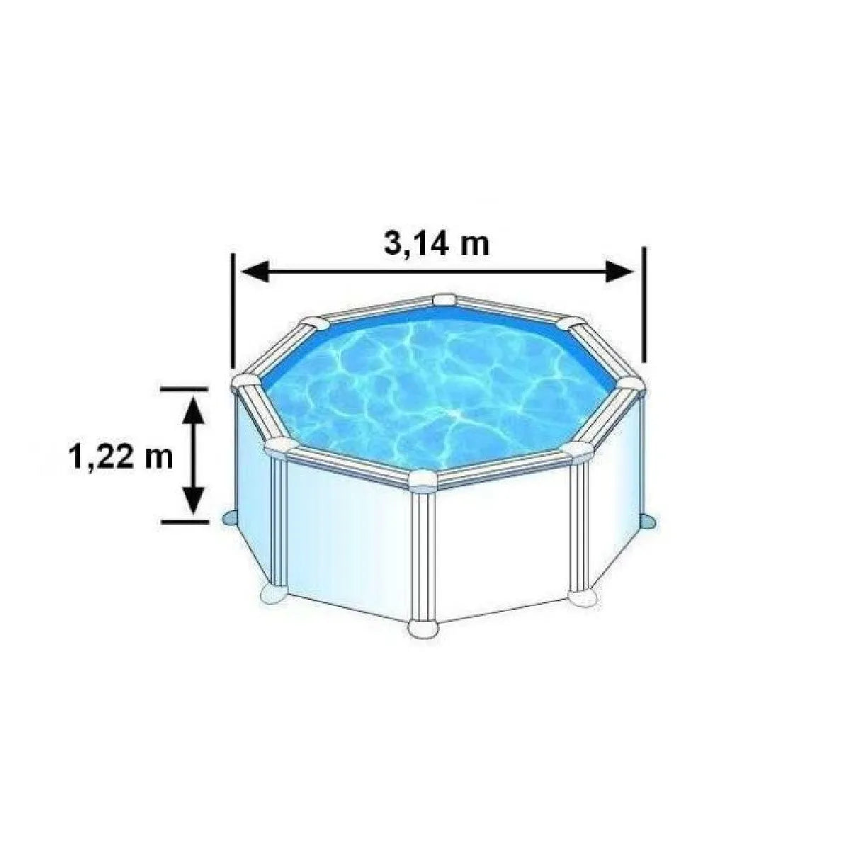 Gre Fidji Piscina Redonda 3 m – Arena y Escalera