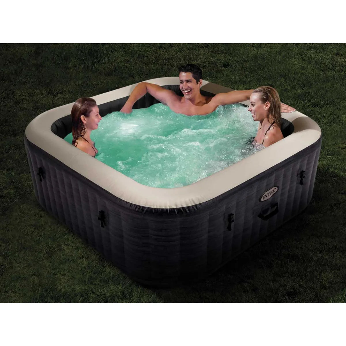 Spa Gonflable Intex PureSpa Ardoise Carré Bulles 4 Places MKR00014316449
