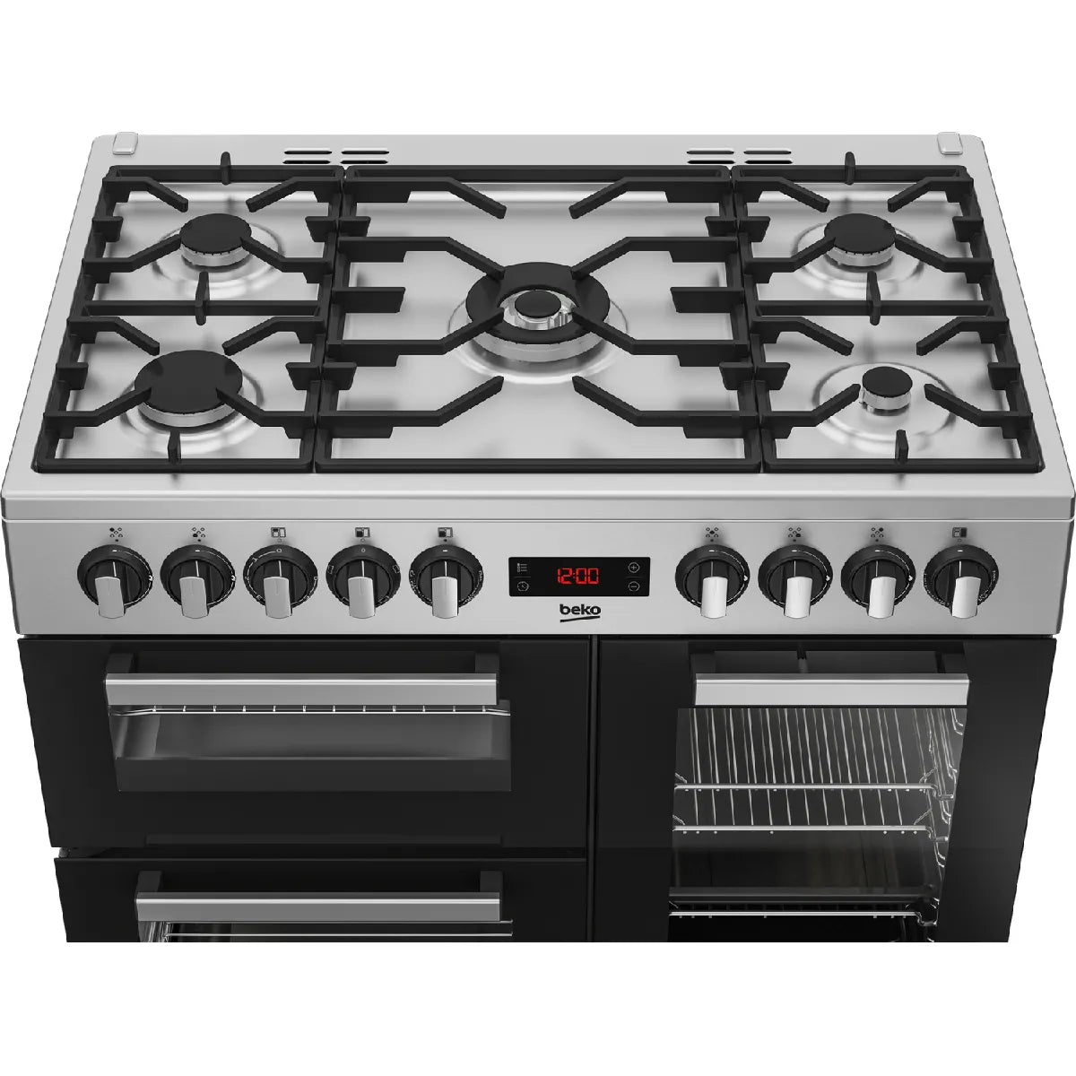 Beko PS235315DX Cocina Inox 90 cm 5 Quemadores 3 Hornos