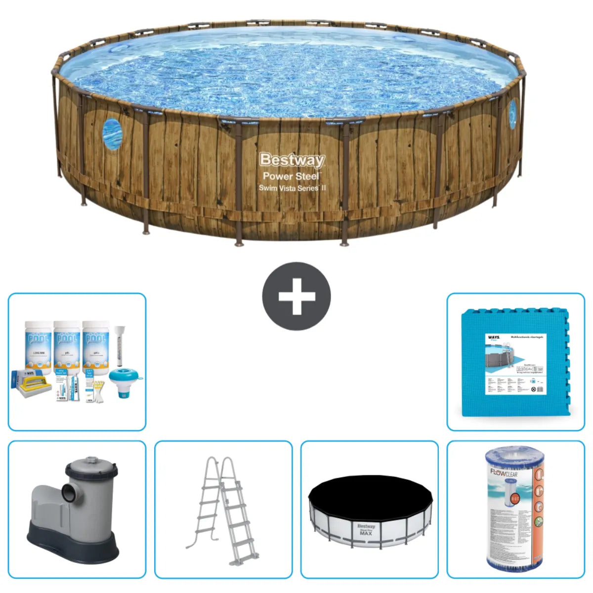 Piscine Tubulaire Ronde Bestway Power Steel Swim Vista MKR00011655863
