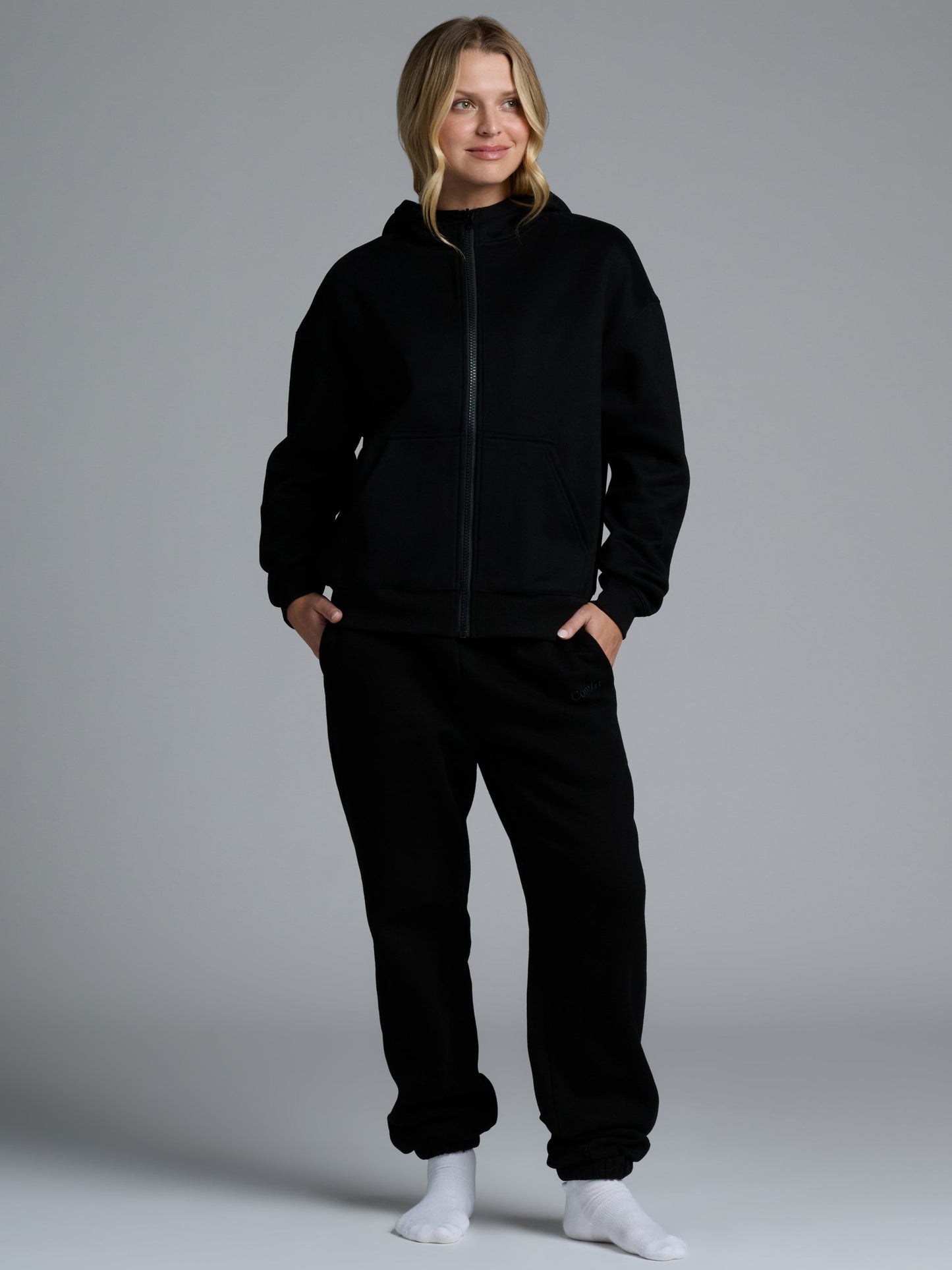 Comfrt Basic Crop Zip Hoodie CloudTouch