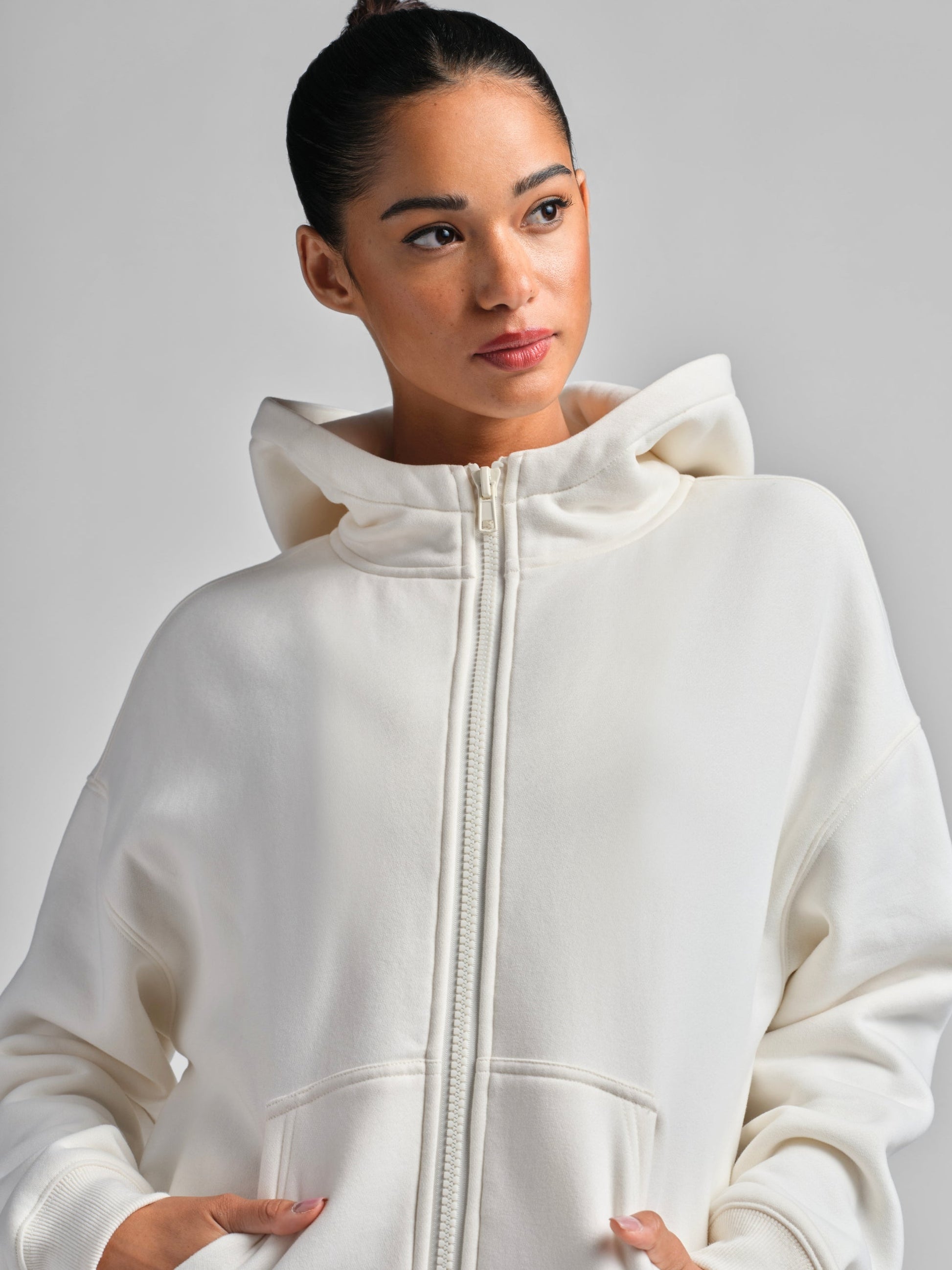 Comfrt Basic Crop Zip Hoodie CloudTouch