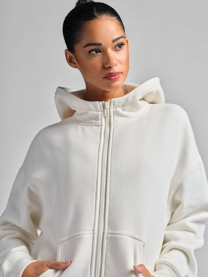 Comfrt Basic Crop Zip Hoodie CloudTouch