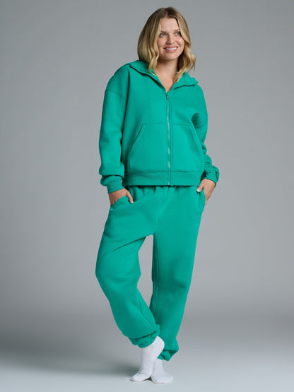 Comfrt Basic Crop Zip Hoodie CloudTouch