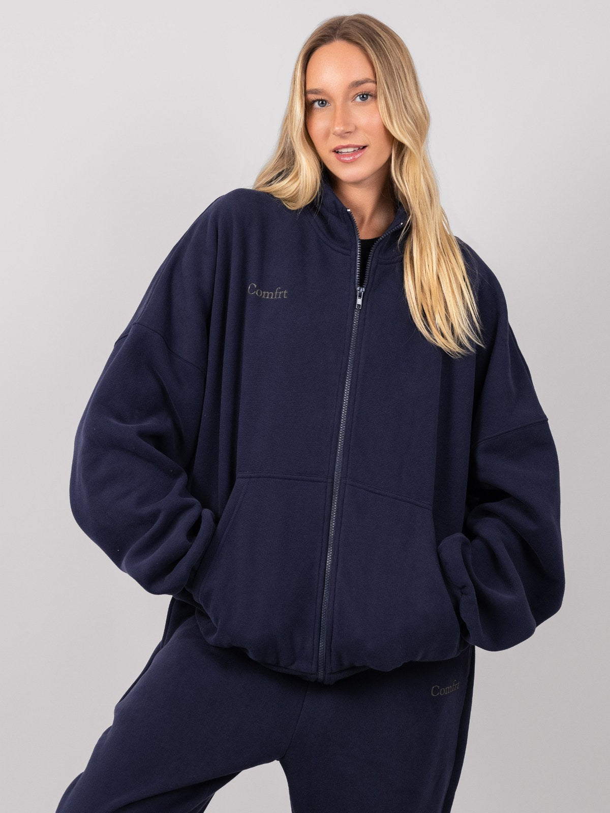 Comfrt Cloud Zip Hoodie Oversized Unisex Cotton Comfort