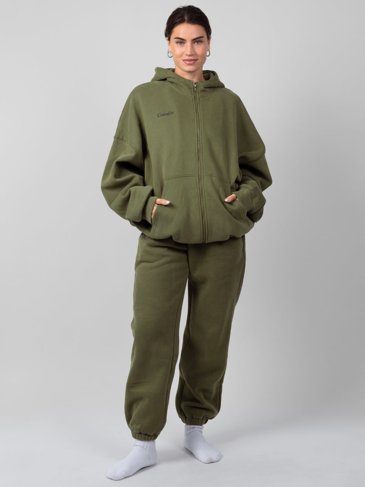 Comfrt Cloud Zip Hoodie Oversized Unisex Cotton Comfort