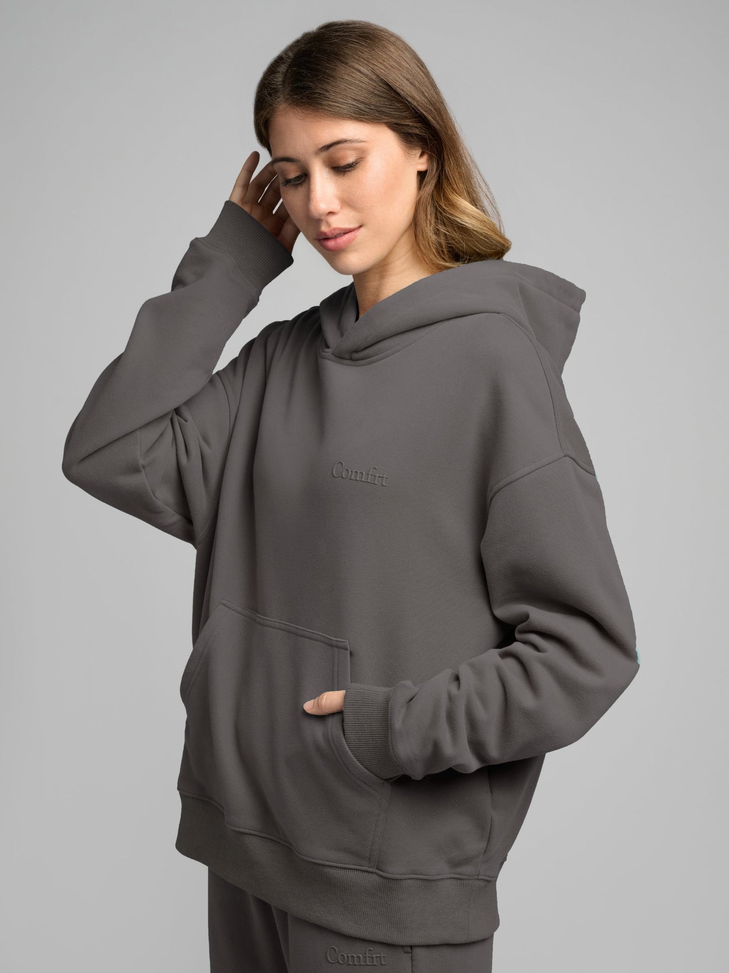 Comfrt Halo Leichtes Crop Hoodie Super Soft Baumwollmischung