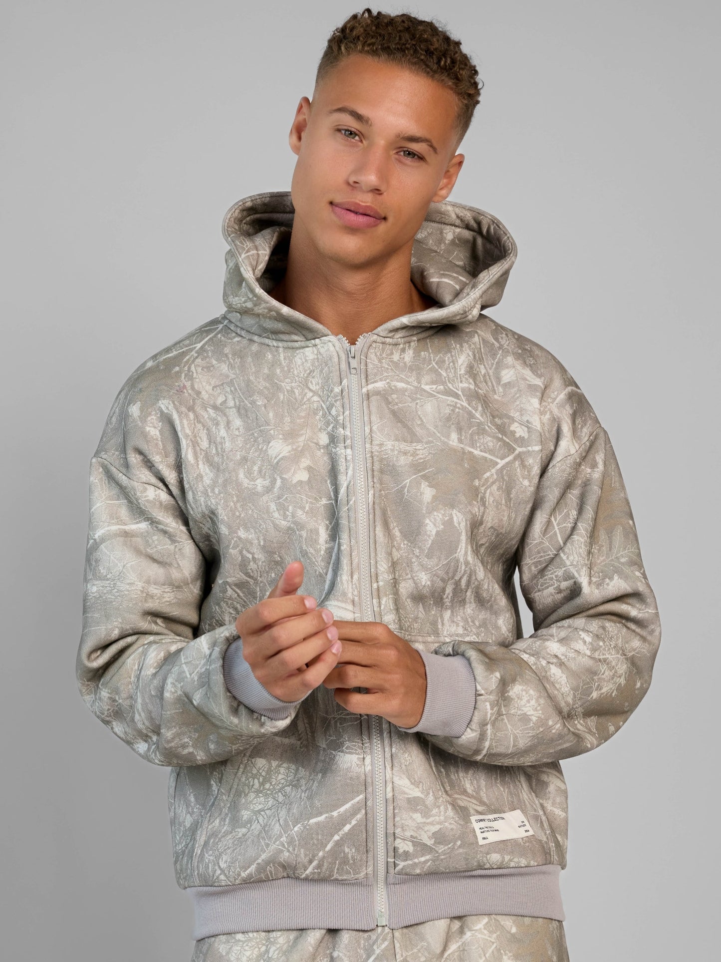 Comfrt Camo Zip Hoodie CloudTouch Fleece Oversized Unisex