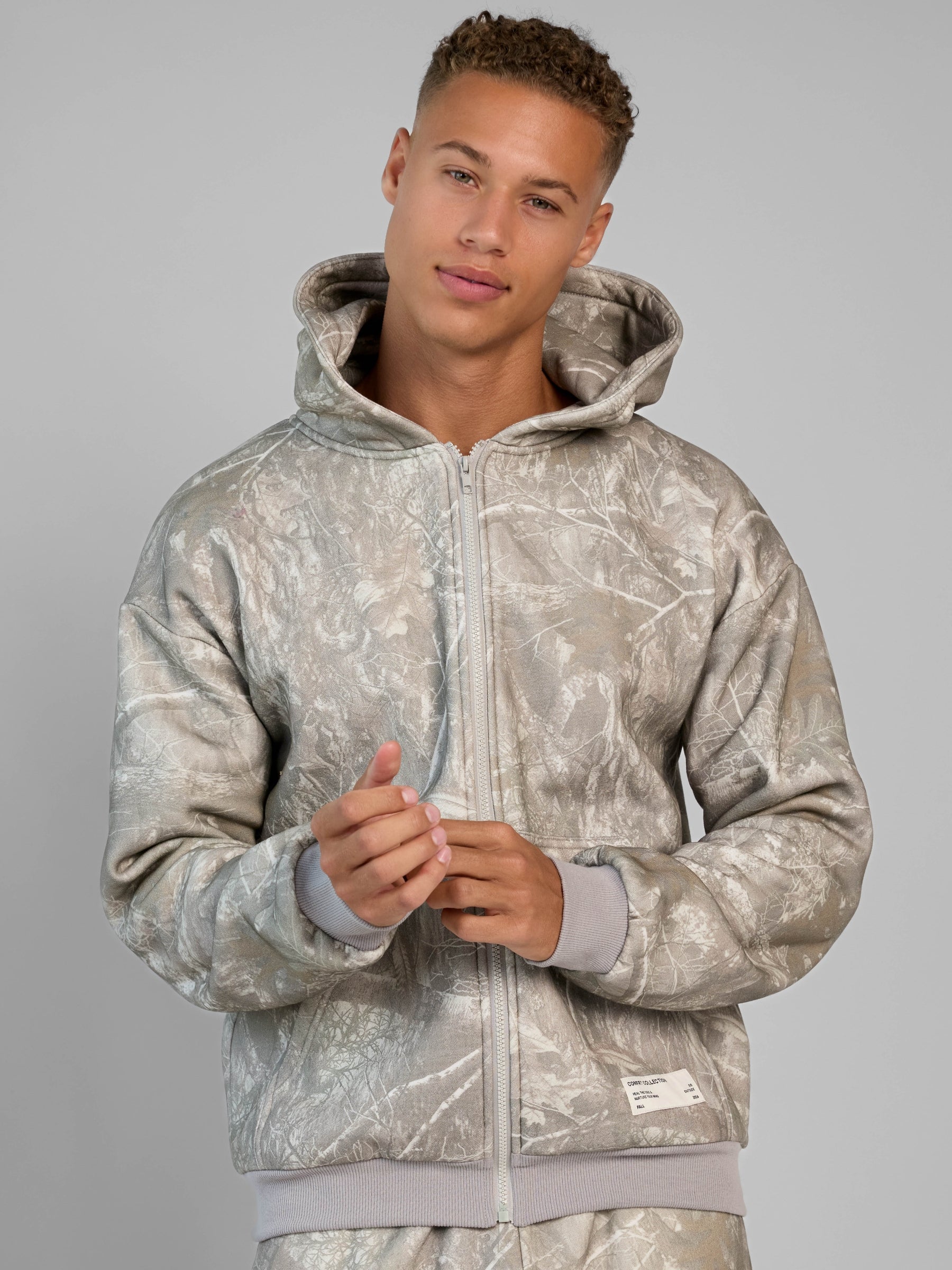 Comfrt Camo Zip Hoodie CloudTouch Fleece Oversized Unisex