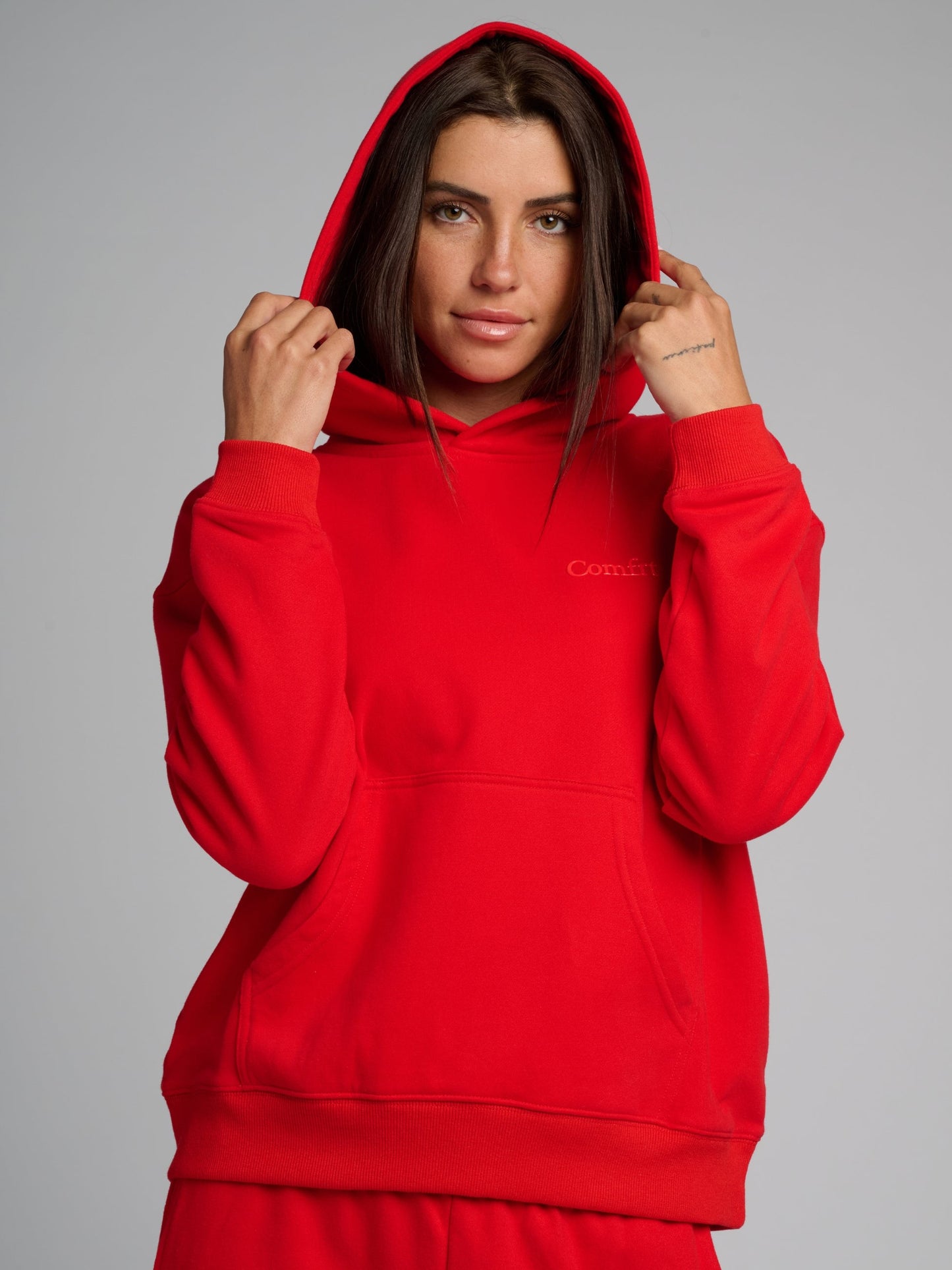Comfrt Halo Leichtes Crop Hoodie Super Soft Baumwollmischung