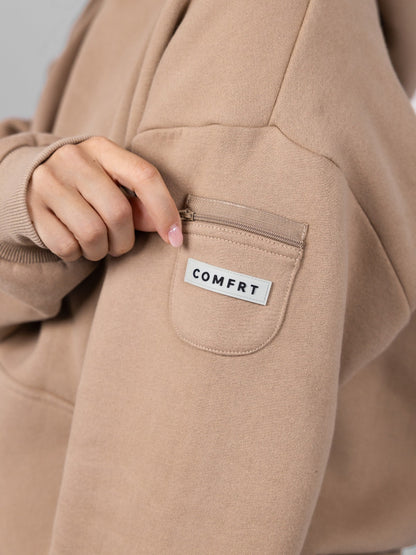 Comfrt Travel Essentials Kapuzenpullover – Superweiche Baumwollmischung, Mehrere Farben