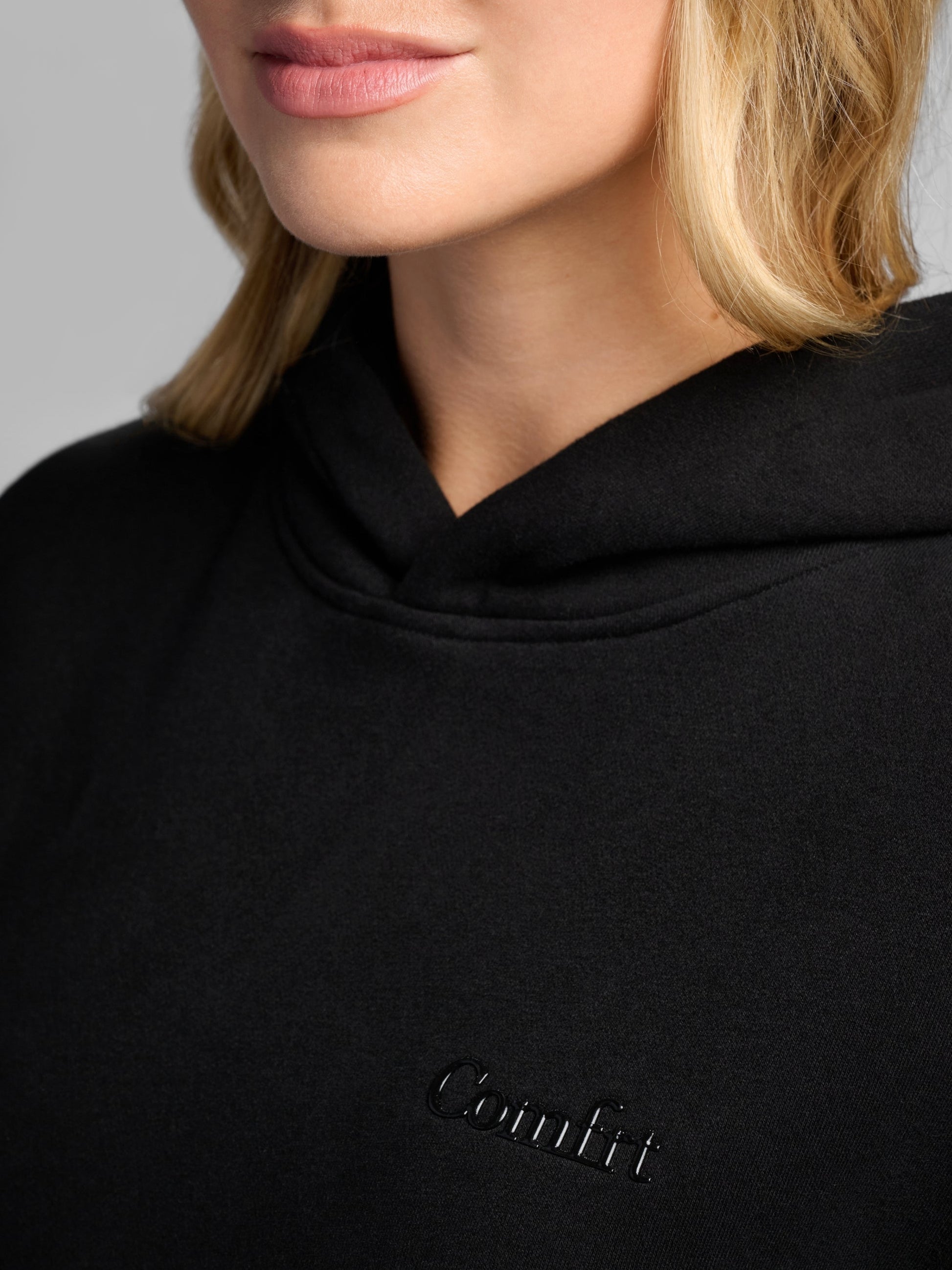 Comfrt Halo Leichtgewicht Crop Hoodie, Aqua Mist, Größe XS