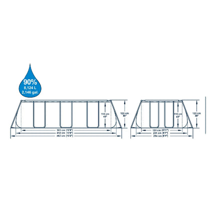 Bestway Power Steel Piscina Tubular Rectangular 412x201x122 cm