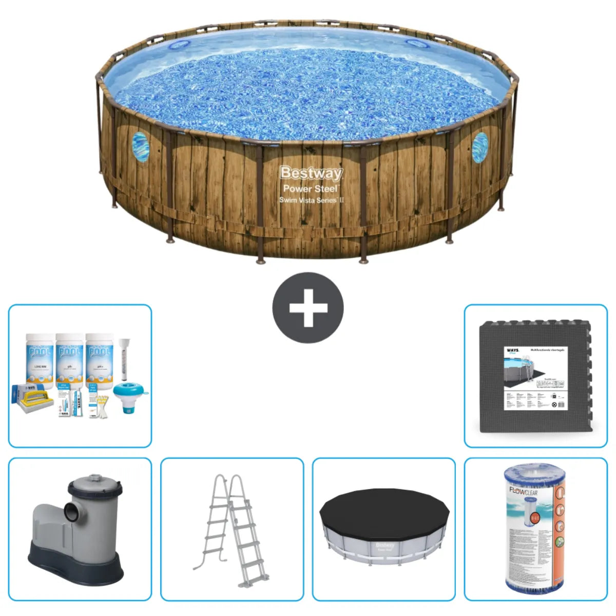 Piscine Tubulaire Ronde Bestway Power Steel Swim Vista MKR00011655781