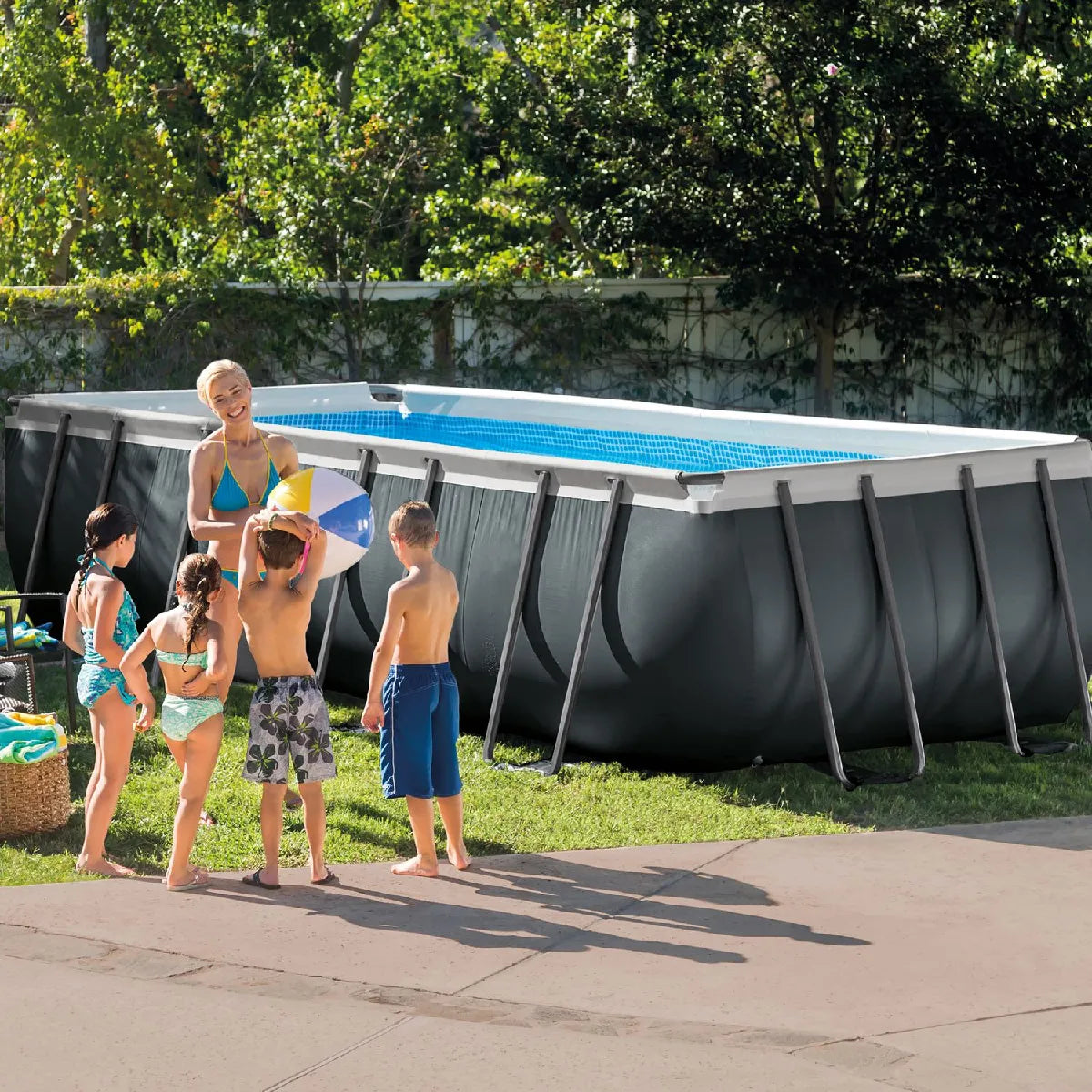 Intex Baltik Piscina Rectangular Kit 549 cm x 274 cm Gris Exterior