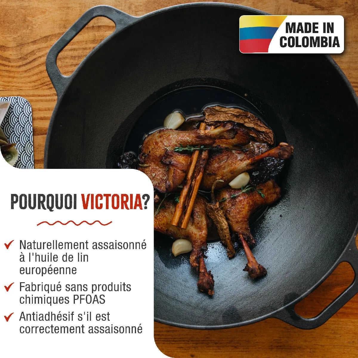 Wok Fonte 35,5cm Victoria Noir MKR00015322884