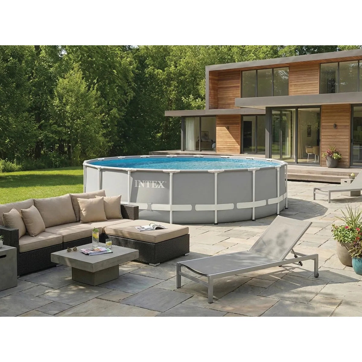 Intex Prism Frame Piscina Redonda Ø5.49x1.22m PVC Triple Capa