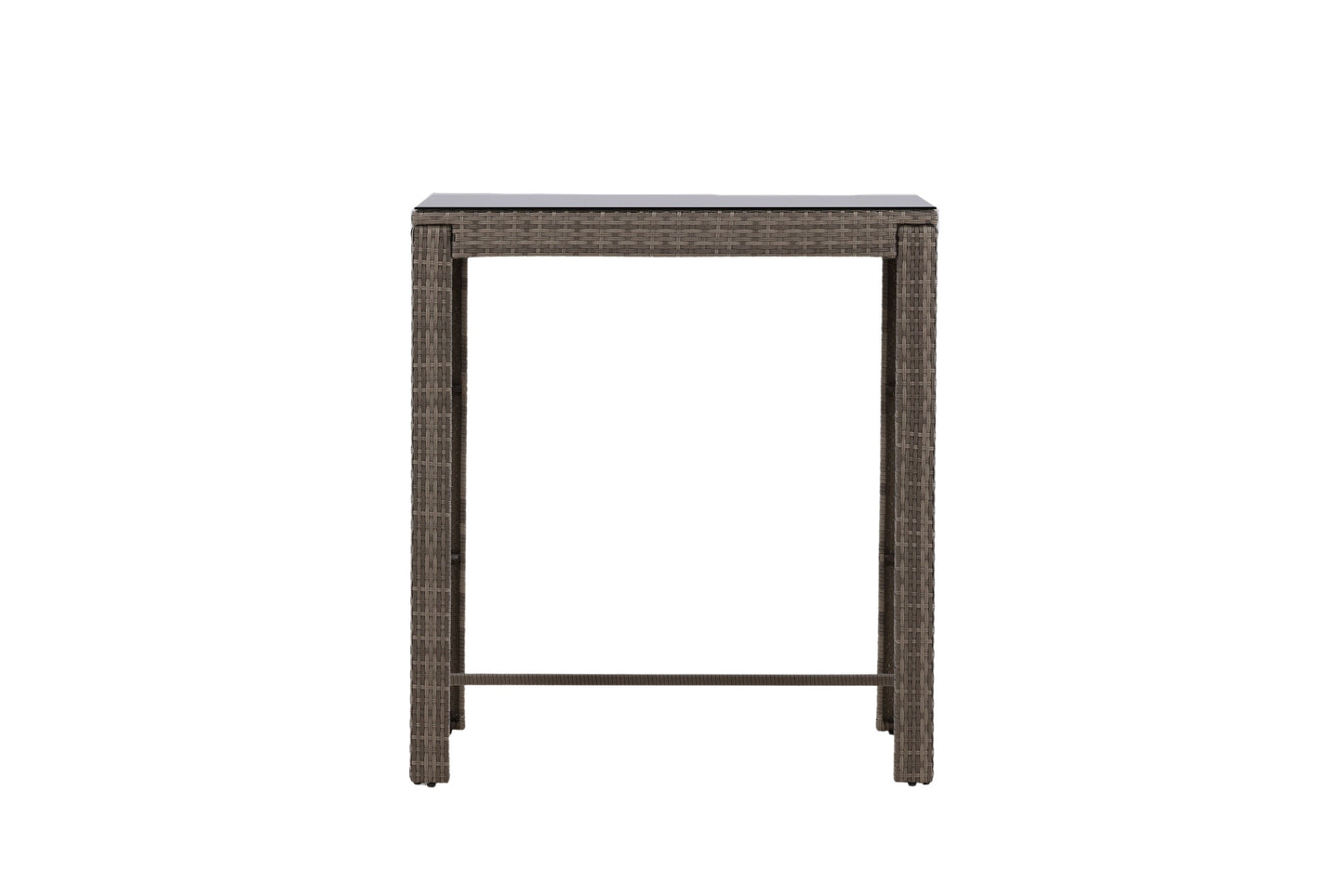 Luxusbetten24 Bärbel Hochtisch aus Rattan mit Glasplatte, Grau