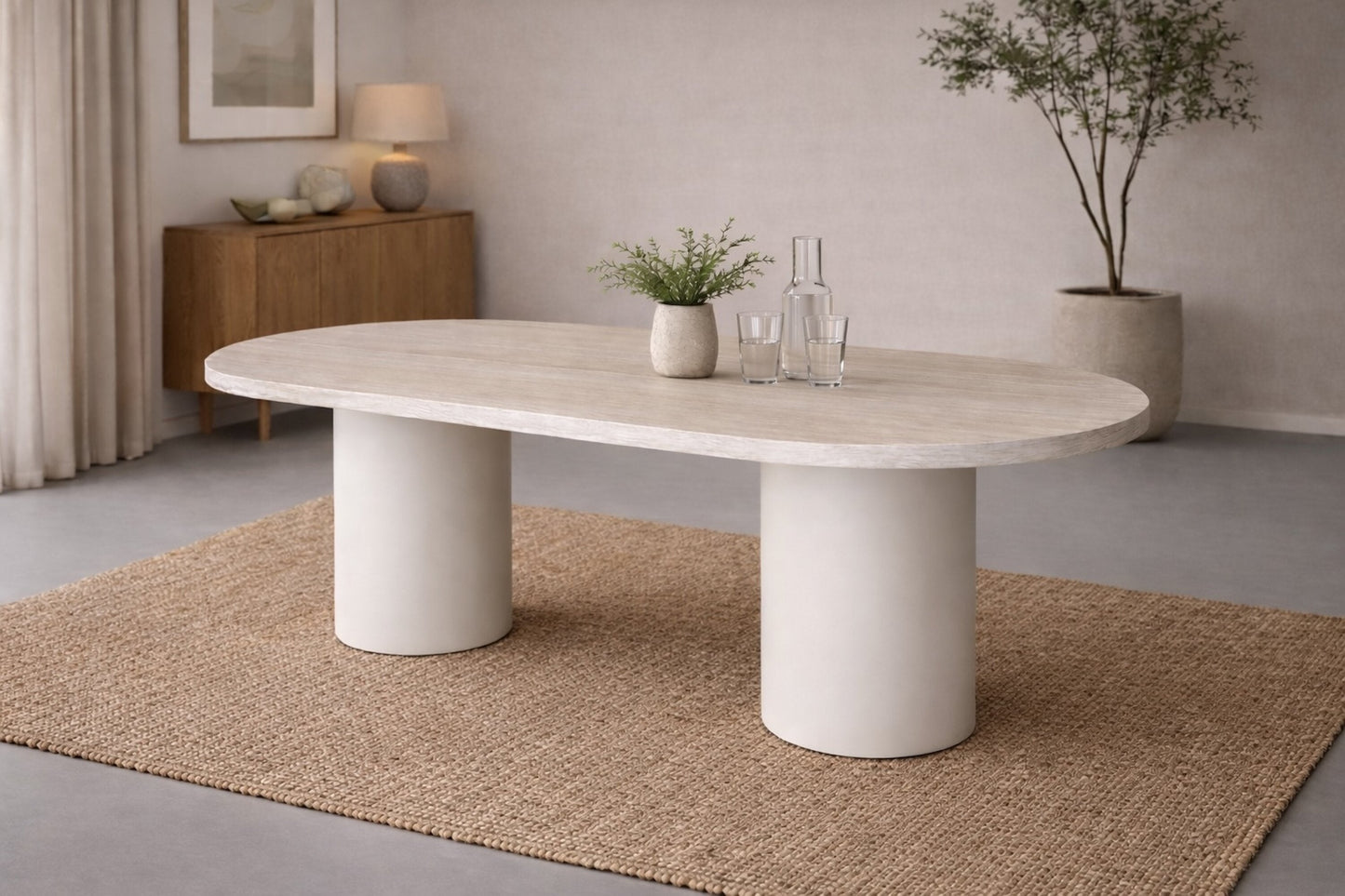 Luxusbetten24 Galino Esstisch mit Abgerundeten Kanten, Beige Design