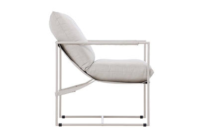 Luxusbetten24 Brika Stuhl, Modernes Beige mit Sitzkissen für Wohnzimmer