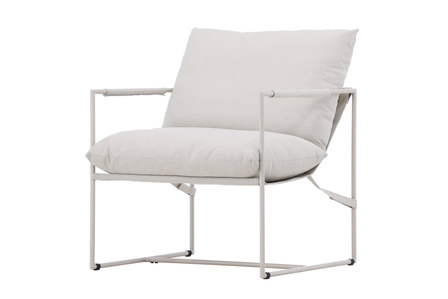 Luxusbetten24 Brika Stuhl, Modernes Beige mit Sitzkissen für Wohnzimmer