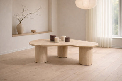 Couchtisch Garino - organisches Design in Holzoptik
