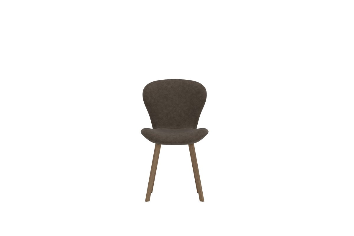 Esszimmerstuhl Elli 2er Set Braun mit Metallbeinen Modern