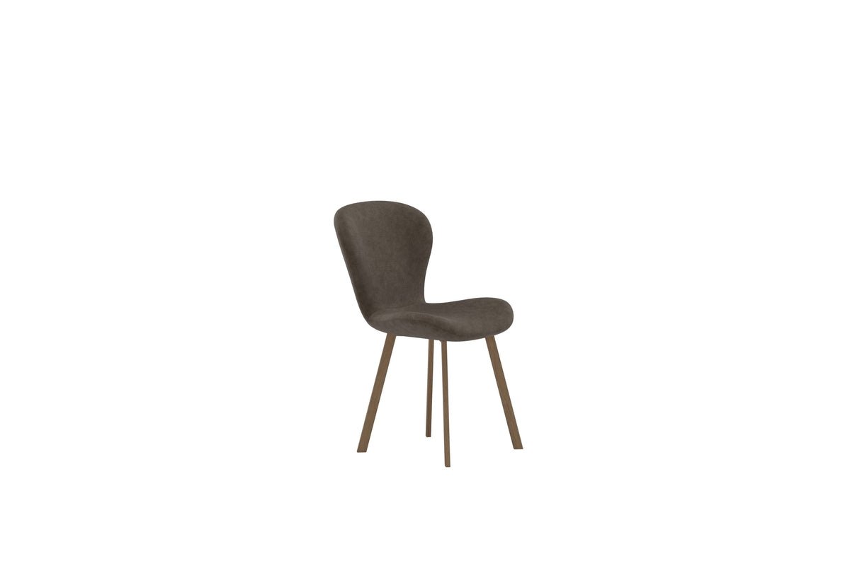 Esszimmerstuhl Elli 2er Set Braun mit Metallbeinen Modern