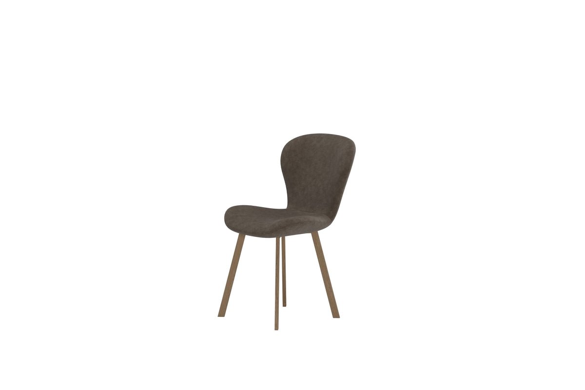 Esszimmerstuhl Elli 2er Set Braun mit Metallbeinen Modern