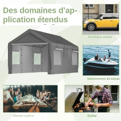 ByteLike Abri garage tente 3x6m gris résistant hiver