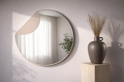 Luxusbetten24 Veni Spiegel mit beigem Rahmen, Beige Flur