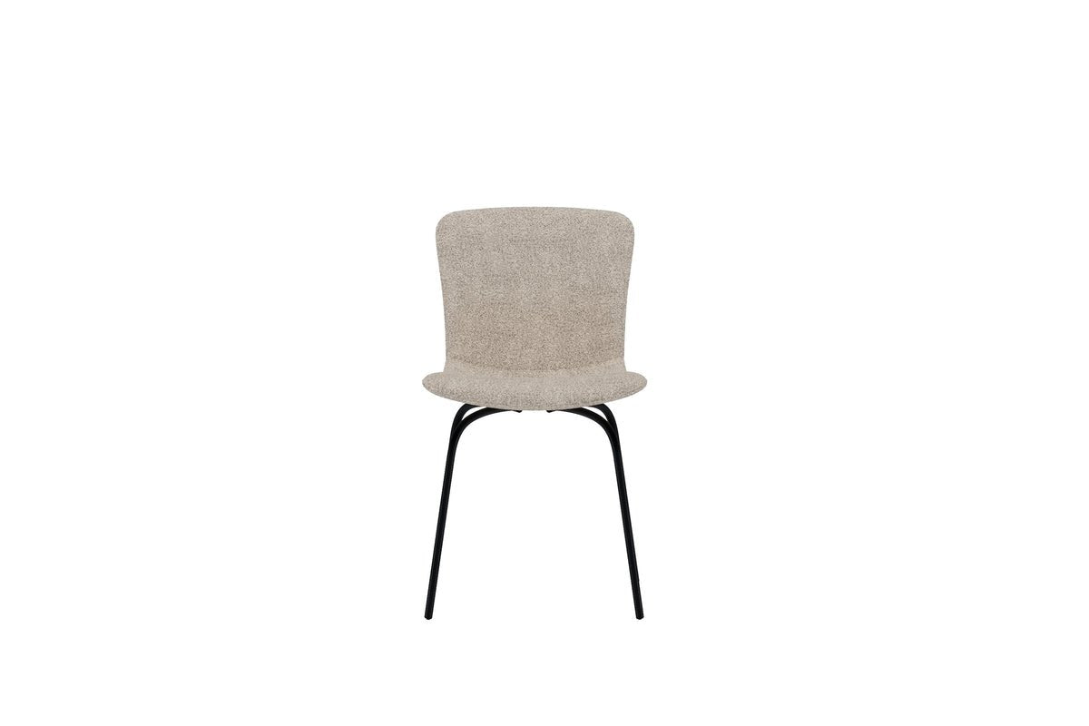 Luxusbetten24 Leo Esszimmerstuhl 2er Set in Beige mit schwarzen Beinen