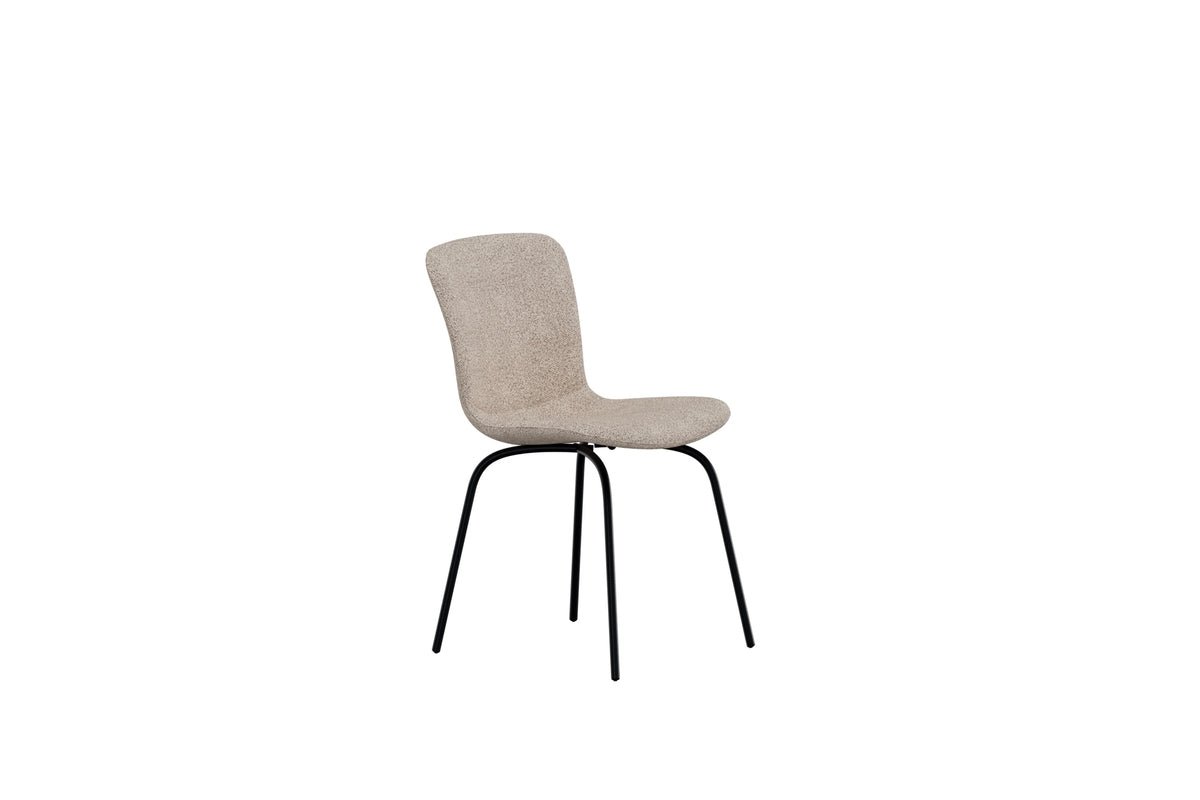 Luxusbetten24 Leo Esszimmerstuhl 2er Set in Beige mit schwarzen Beinen