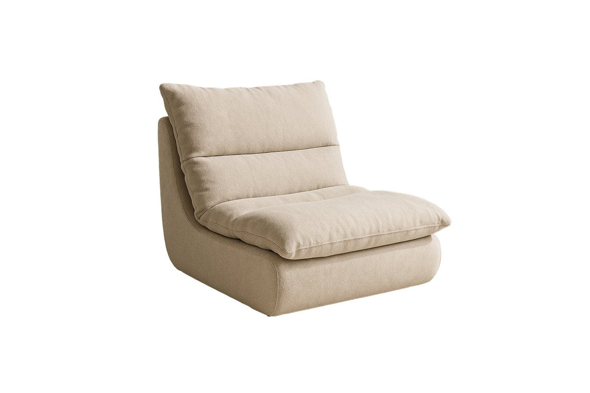 Luxusbetten24 Selona Lounge Sessel – Komfortabler Leinenmix, Beige, Wohnzimmer