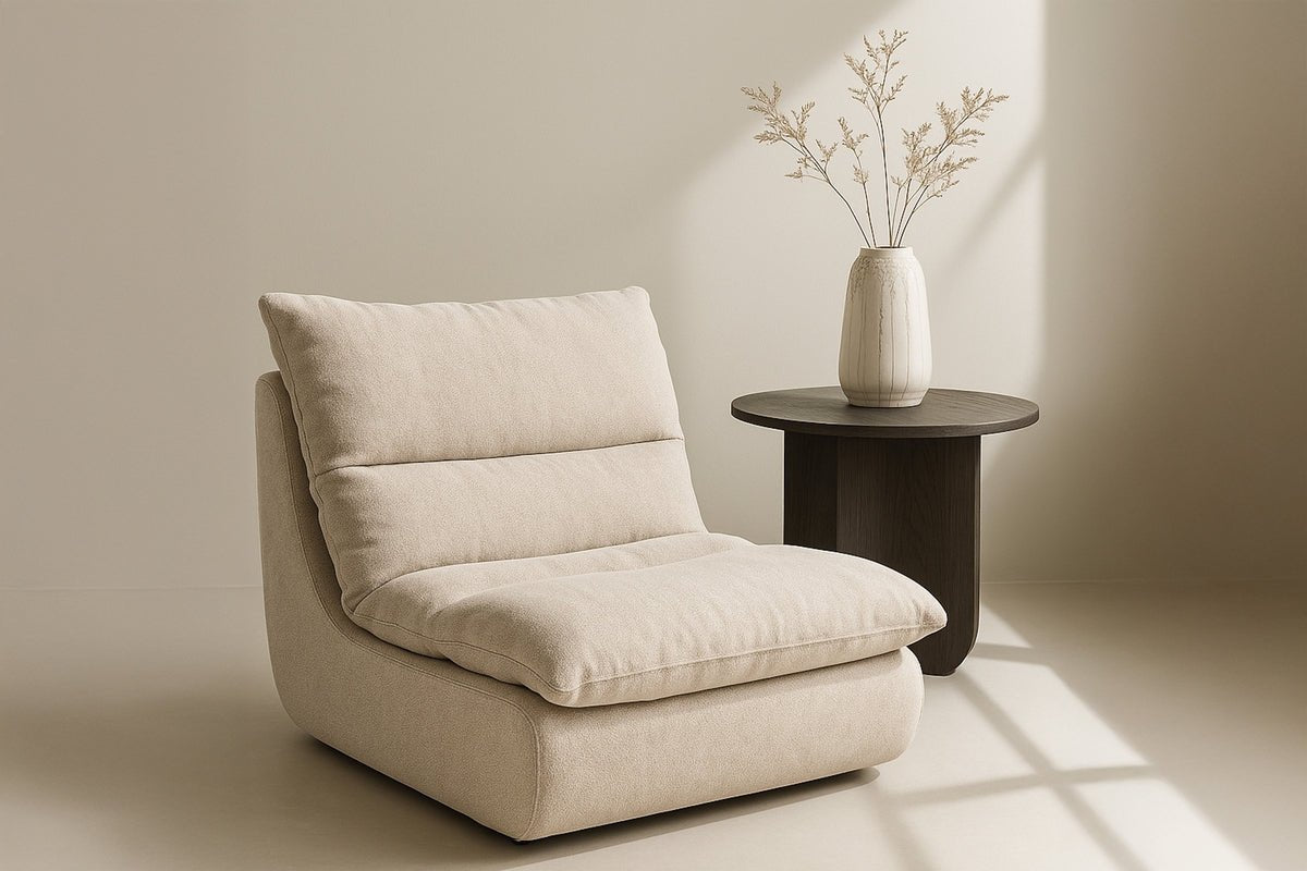 Luxusbetten24 Selona Lounge Sessel – Komfortabler Leinenmix, Beige, Wohnzimmer