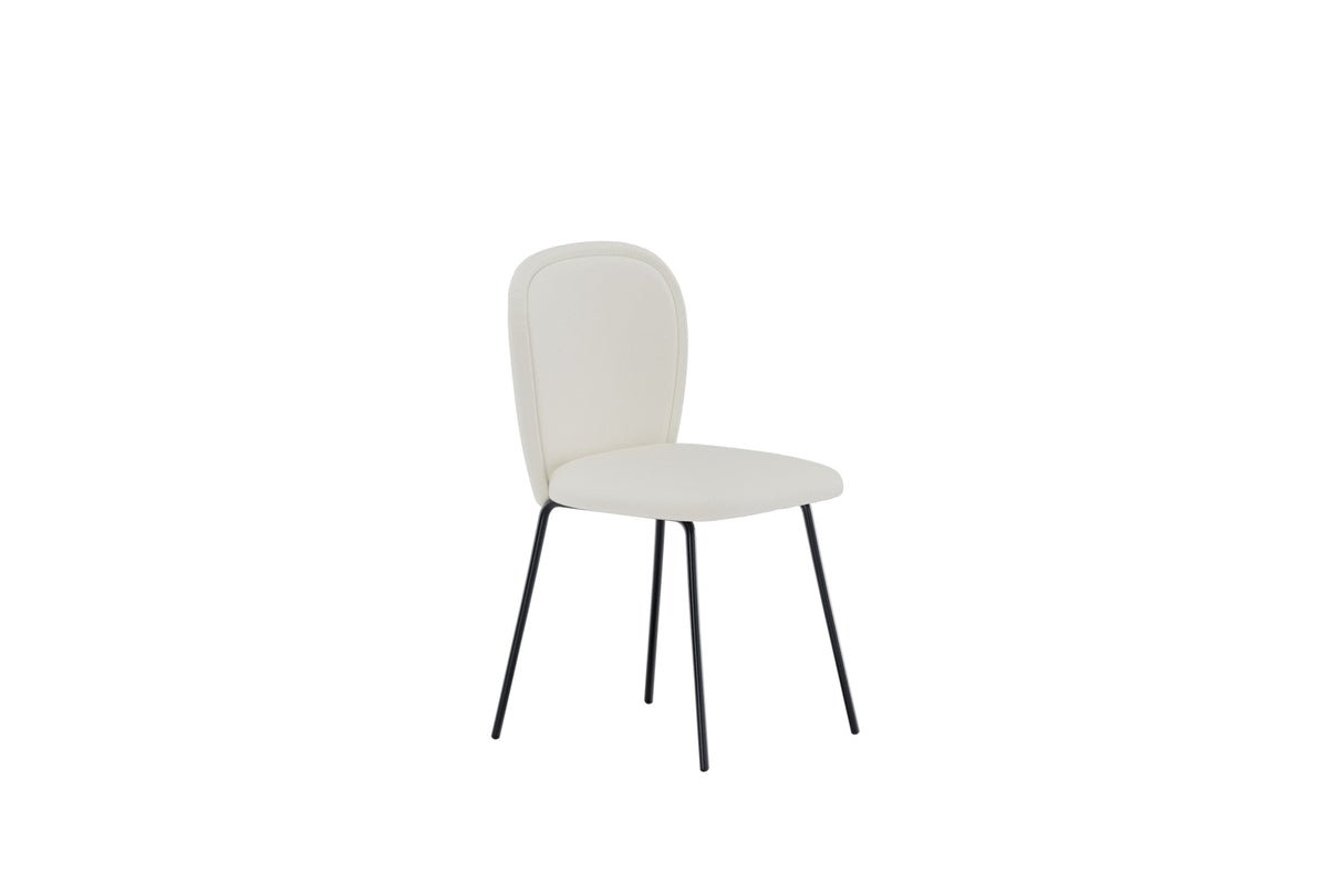 Luxusbetten24 Carli Esszimmerstuhl 2er Set Hellbeige mit Metallgestell